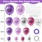 87pcs Metallic Pink Purple Balloon Garland Arch Kit, 18 12 10 5 Inch Pink Purple Red Silver Confetti Latex Party Balloons for Birthday Graduation Baby Shower Decoration